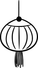 outline illustration of lantern for coloring page