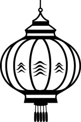 outline illustration of lantern for coloring page