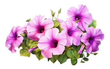 Blooming Charm Petunia on White or PNG Transparent Background.