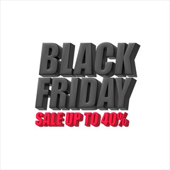 Black Friday sale up 40 percent 3d style