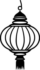 outline illustration of lantern for coloring page