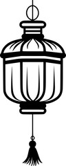 outline illustration of lantern for coloring page