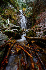 waterfalls, Jeseníky Mountains, Czech Republic, autumn, landscape, trees, forest, water, nature