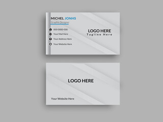 Double-sided creative business card vector design template. Business card for business and personal use. Vector illustration design. Horizontal layout, Print ready