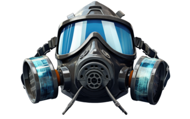 Protective Gear Respirator Mask on White or PNG Transparent Background.