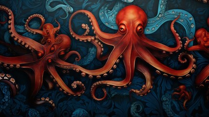 Fototapeta premium Octopus pattern, 16:9