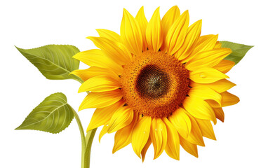 Naklejka premium Floral Beauty Sunflower on White or PNG Transparent Background.
