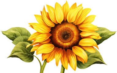 Naklejka premium Sunny Blossom Sunflower on White or PNG Transparent Background.