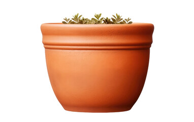 Terracotta Pot on White or PNG Transparent Background.