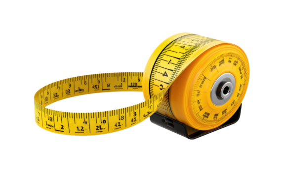 Measurement Tool Tape on White or PNG Transparent Background.