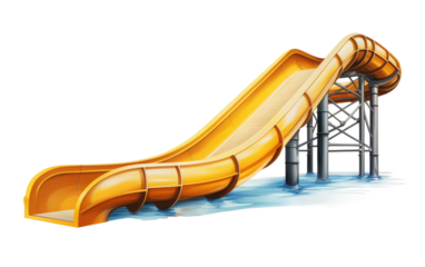 Wet Entertainment Slide Showcase on White or PNG Transparent Background.