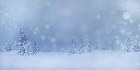 Tło zimowe, białe Boże Narodzenie - obrazy, fototapety, plakaty