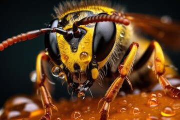 Makroaufnahme einer Wespe