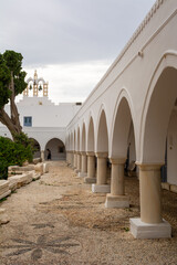 Obraz premium The Byzantine Museum of Paros in the Ekatontapiliani complex, in Parikia. Cyclades, Greece