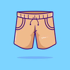 vector front of brown shorts isolated