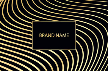 Loyalty card template with luxury gold geometric pattern.