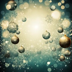 Blue Christmas background with bubbles, Xmas background