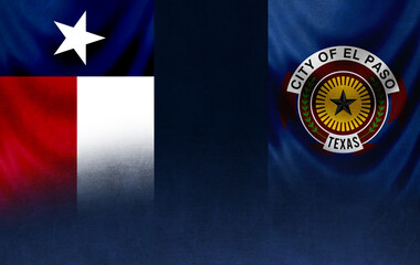 City of El Paso and Texas State flag