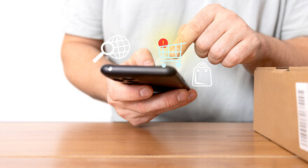 Online Shopping and Home Delivery Concept Illustration