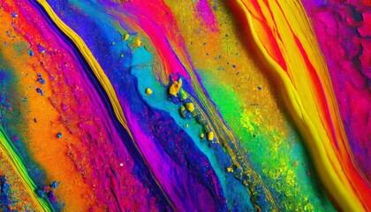 Macro Shot of Vibrant Paints Corky Texture