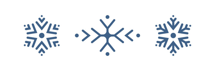 Snowflake vector set on isolated background. Isolated snowflake collection