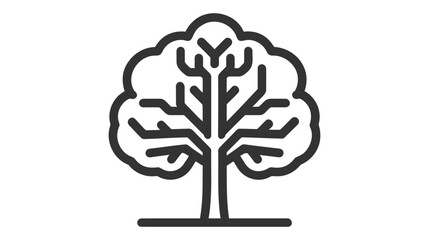 Tree line Icon isolated on white background