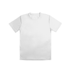 Chic & casual white colour cotton tee on a white backdrop, ideal for sports and daily wear. Versatile design template for creative mock-ups. Front View