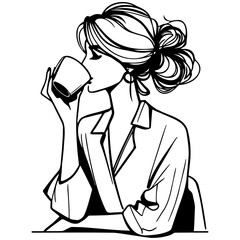 Fashion Woman Sketch Drawing.