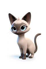 Obraz premium Siamese cat isolated on white background