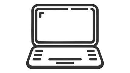 Laptop single line Icon isolated on white background