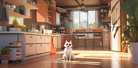 Obraz na płótnie Canvas Lovely Siamese cat at home. 