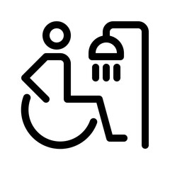 Accessible shower room line icon