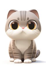 Fototapeta premium Lovely Scottish Fold cat isolated on white background. 