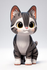 3d render of lovely American Shorthair cat. 