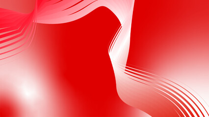 red white red flag color gradient background abstract wavy technology lines - obrazy, fototapety, plakaty