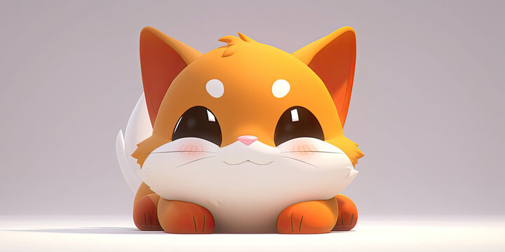 3d render of lovely ginger cat isolate on background. 