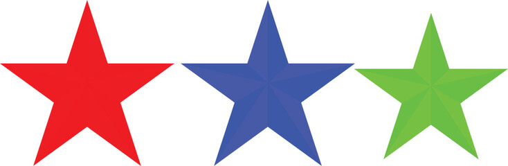red and blue flags Shiny and realistic gold star icon. Vector with transparent background.
