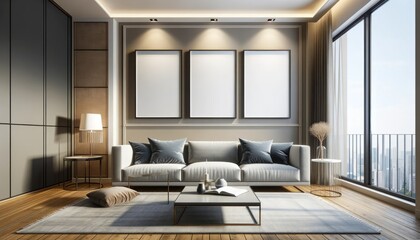 modern living room with sofa