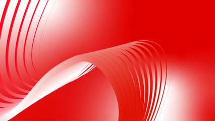 red white red flag color gradient background abstract wavy technology lines - obrazy, fototapety, plakaty