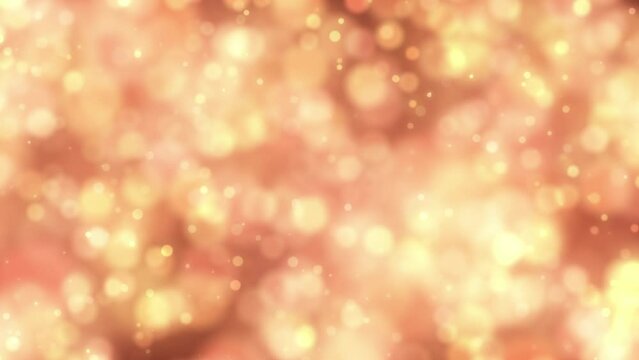 Loop beautiful abstract falling gold particles bokeh and unfocused bokeh light background. Abstract Falling snow flakes Snowflakes Particles  Animation Background for Merry Christmas, New year, Weddin