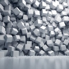 3d rendering of white cubes on a black background 3d rendering of white cubes on a black background abstract white cube background. 3d rendering, 3d illustration.