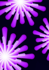 Dark background with snowflakes and colorful fireworks, holiday poster, postcard for the holiday, for the New Year. Vector