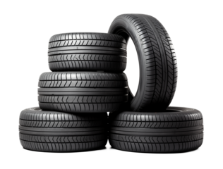 Pile of Tires Isolated on Transparent Background
