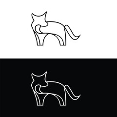 fox logo design vector template 