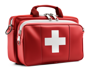 First Aid Bag Kit Isolated on Transparent Background
