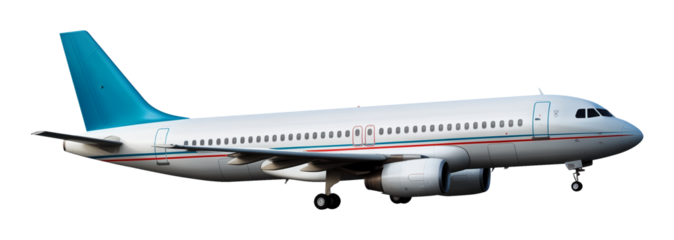 Airplane Side View Isolated on Transparent Background
