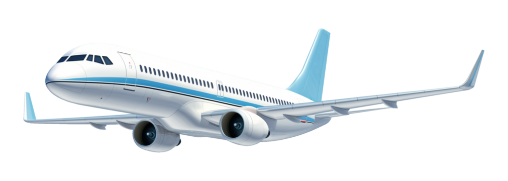 Airplane Flying Isolated on Transparent Background
