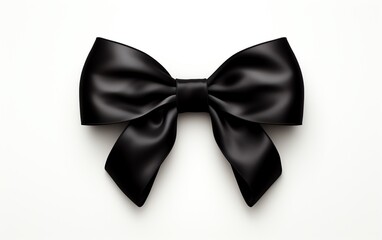 a black bow on a white background