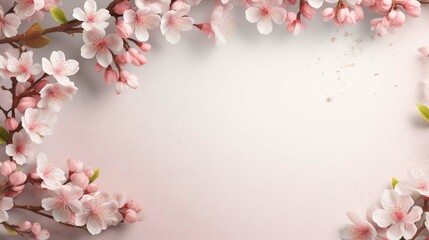 Naklejka na ściany i meble Create a spring materials frame background image.: