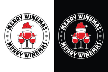 Merry Winemas T-shirt Design